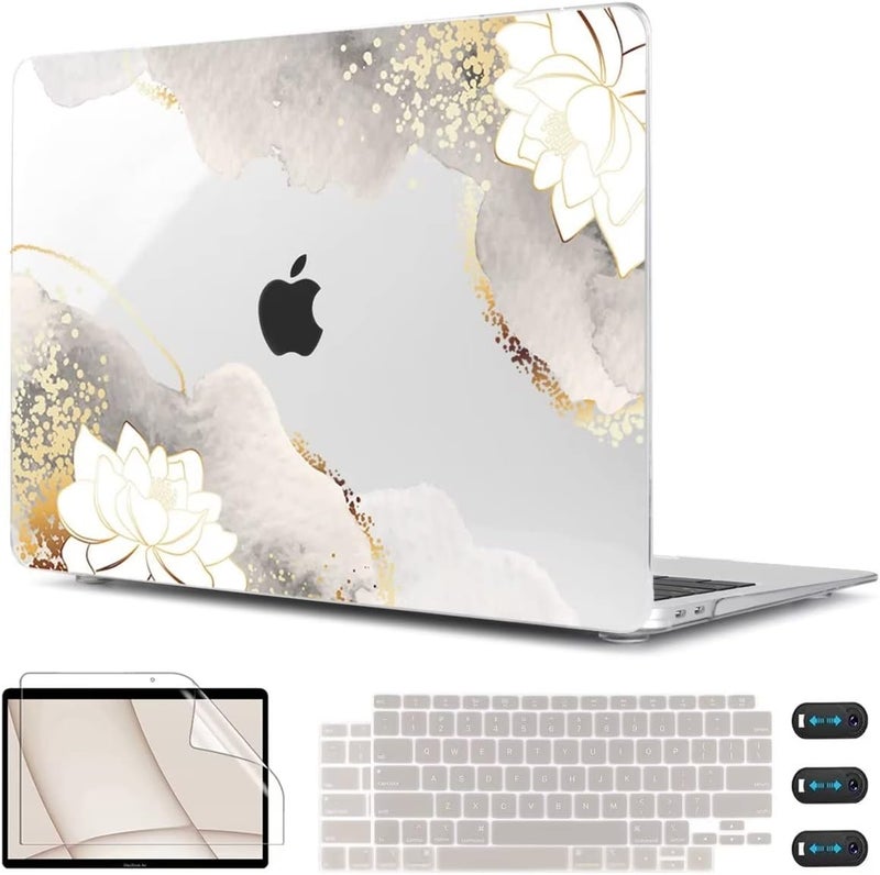 CISSOOK Compatible with MacBook Air 13 inch Case 2021 2020 2019 2018 2022 Release Model: M1 A2337 A2179 A1932, Floral Hard Shell Case Cover for MacBook Air 13 inch with Retina Display and Touch ID - Image 1